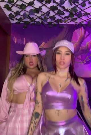 2. Magnificent Maleja Rodriguez Shows Cleavage in Pink Crop Top and Bouncing Breasts