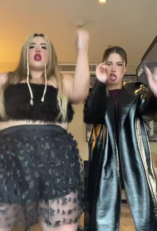 3. Sweet Maleja Rodriguez Shows Cleavage in Cute Black Crop Top