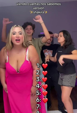 5. Hot Maleja Rodriguez Shows Cleavage in Pink Dress