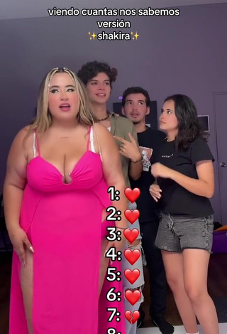 6. Hot Maleja Rodriguez Shows Cleavage in Pink Dress