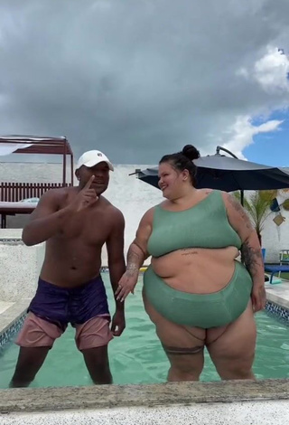 Cute Thais Carla in Swimsuit at the Swimming Pool