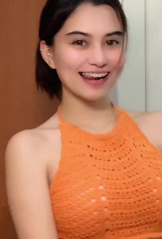2. Pretty Vanessa Kate Alvarez in Orange Crop Top