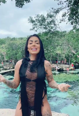 3. Pretty Mirella xbadmix Shows Cleavage in See Through Bikini