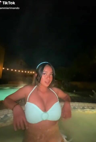 3. Hot Sammie Rimando in Blue Bikini Top at the Pool