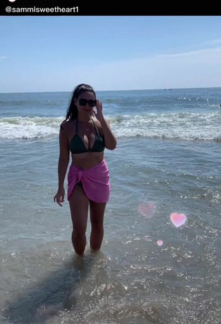 Sexy Sammi Giancola in Black Bikini at the Beach