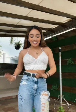 Sexy Scarday in White Crop Top