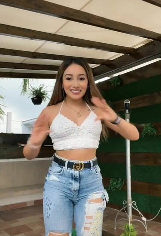 5. Sexy Scarday in White Crop Top