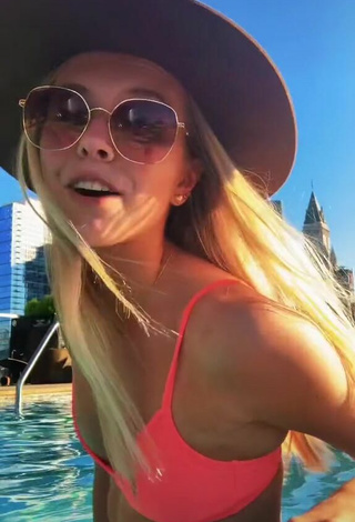 2. Sexy Selah Bunkers in Pink Bikini Top at the Pool