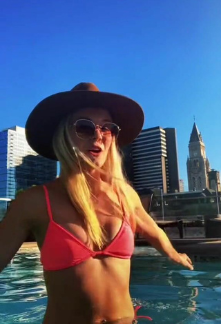 3. Sexy Selah Bunkers in Pink Bikini Top at the Pool