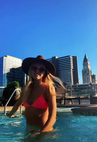 4. Sexy Selah Bunkers in Pink Bikini Top at the Pool