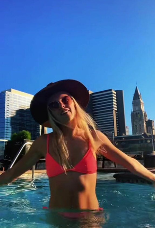 5. Sexy Selah Bunkers in Pink Bikini Top at the Pool