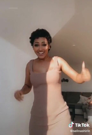 5. Sexy Selina Shirin in Beige Dress
