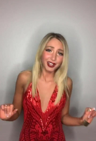 4. Sexy Taylor Scott in Red Dress