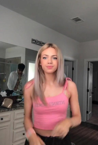 Sexy Leah Wood in Pink Crop Top