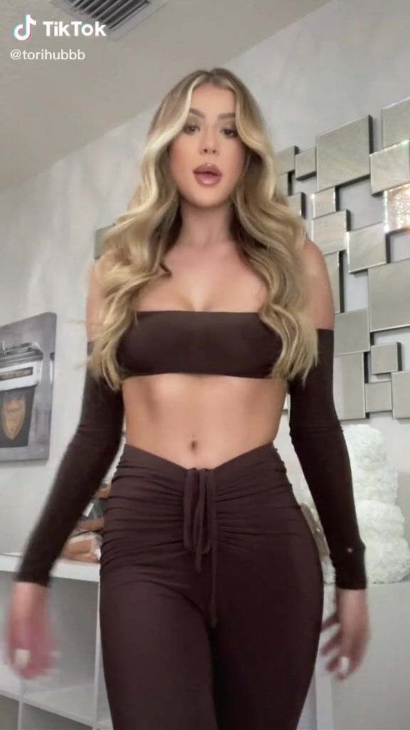 Sexy Tori Hubbard in Brown Crop Top sexyfilter