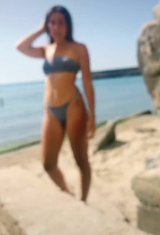 5. Really Cute Vanessa Ticalli in Checkered Bikini at the Beach