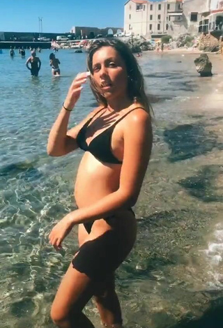 Hottest Vanessa Ticalli in Black Bikini at the Beach