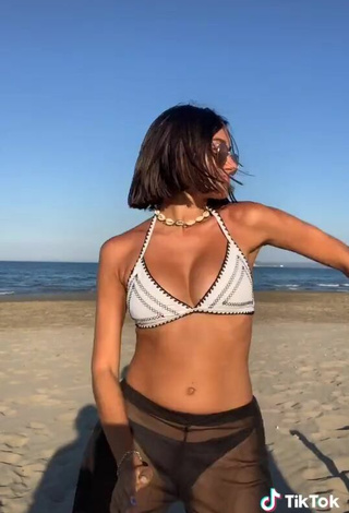 4. Sexy Yeuxvert in White Bikini Top at the Beach