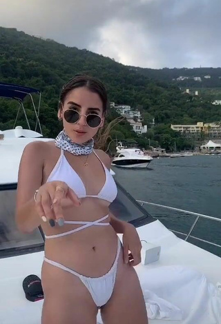 4. Sexy Diana Larume in White Bikini on a Boat