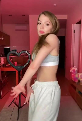 4. Sexy Polina Dubkova in Grey Sport Bra