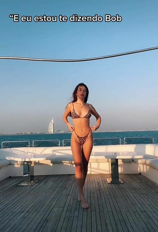 Hot Duda Reis in Leopard Bikini on a Boat