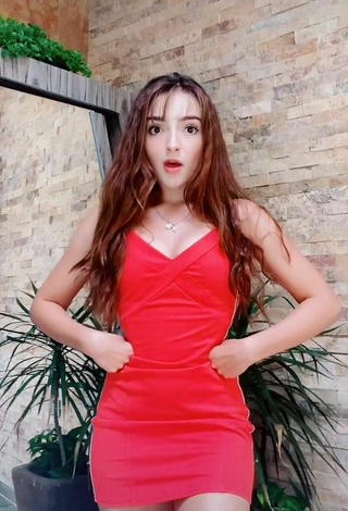 2. Sexy Elaine Haro in Red Dress