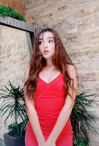 5. Sexy Elaine Haro in Red Dress
