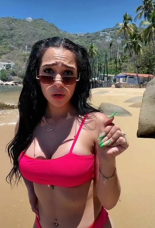 1. Sexy Ely Blancarte in Pink Bikini at the Beach