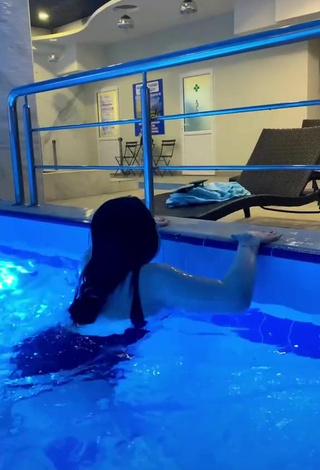 2. Sexy Ayushieva Erzhena in Swimsuit at the Swimming Pool