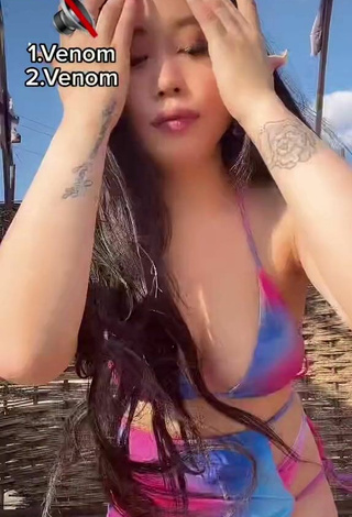 2. Hot Ayushieva Erzhena Shows Underboob in Bikini