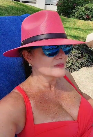 2. Sexy Erika Buenfil in Red Swimsuit