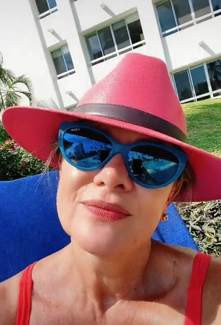 4. Sexy Erika Buenfil in Red Swimsuit