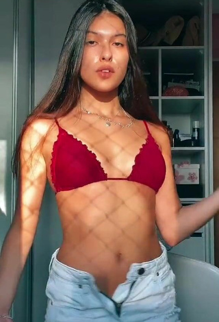 Cute Fernanda Concon in Red Bikini Top