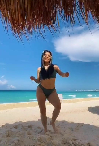 2. Seductive Fernanda Ortega in Olive Bikini at the Beach