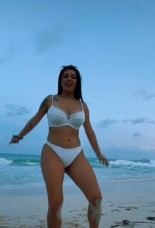 Amazing Fernanda Ortega in Hot White Bikini at the Beach