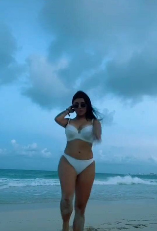Hottie Fernanda Ortega in White Bikini at the Beach