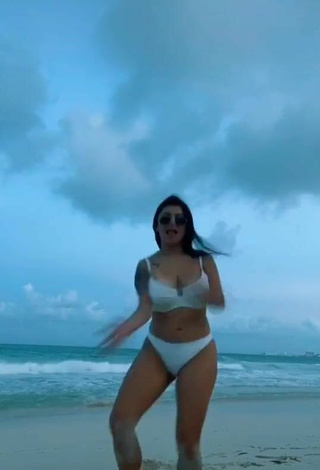 3. Hottie Fernanda Ortega in White Bikini at the Beach