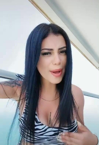 2. Sexy Fernanda Ortega in Zebra Bikini