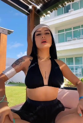 Hot Fernanda Ortega in Black Bikini Top