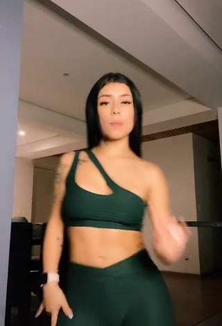 Sexy Fernanda Ortega in Green Leggings