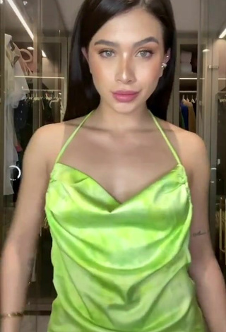 3. Sexy Flavia Pavanelli in Lime Green Dress