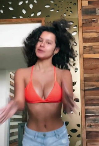 4. Cute Gabriella Saraivah in Orange Bikini Top