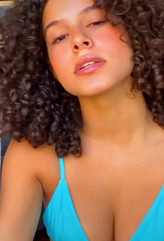 4. Hot Gabriella Saraivah in Blue Bikini Top