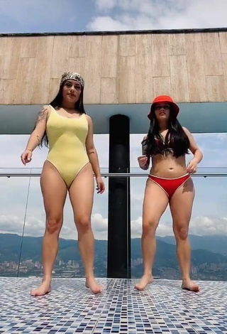 2. Hot Gemelas Ortega in Yellow Swimsuit