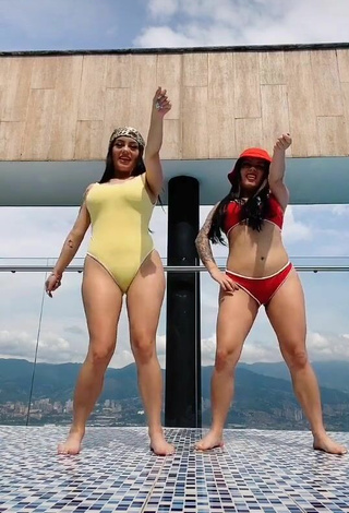 4. Hot Gemelas Ortega in Yellow Swimsuit