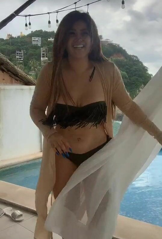 2. Sweetie Aracely Ordaz Campos in Black Bikini at the Swimming Pool