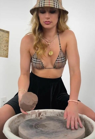 Sexy Hannah Stocking in Checkered Bikini Top