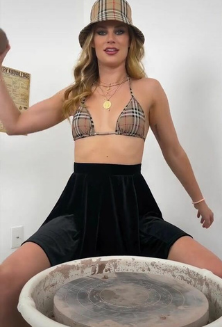 4. Sexy Hannah Stocking in Checkered Bikini Top