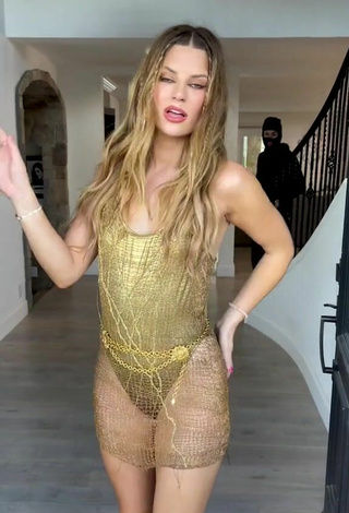 2. Sexy Hannah Stocking in Golden Swimsuit