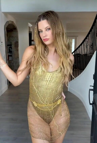 3. Sexy Hannah Stocking in Golden Swimsuit